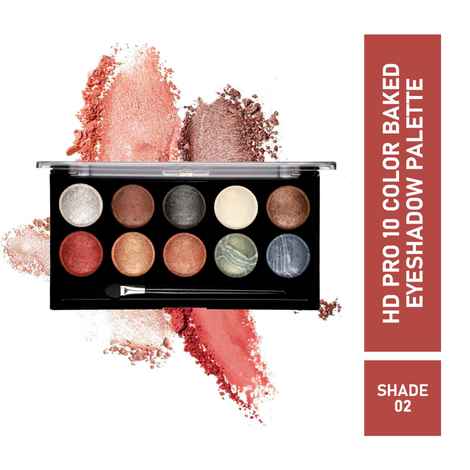 Buy Half N Half HD PRO 10 Colour Baked Eyeshadow Palette, Multicolour -02 (18g) - Purplle