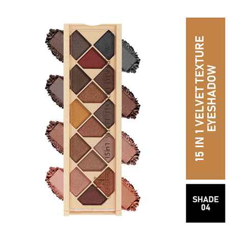 Buy Half N Half 15 in 1 Velvet Texture Eyeshadow, Multicolour Palette-04 (12gm) - Purplle