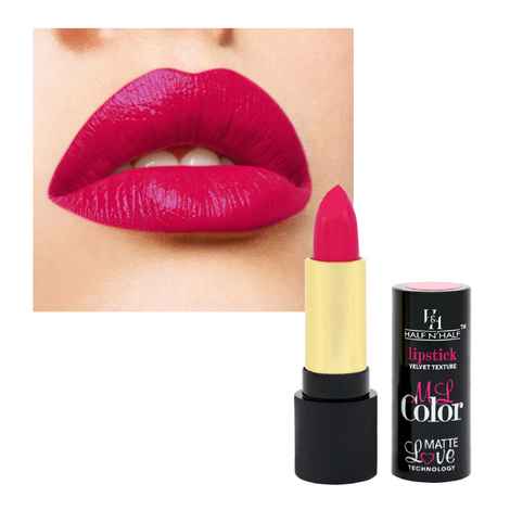 Buy Half N Half Velvet Matte Texture Lipstick My Colour, Full-Fuschia (3.8 gm) - Purplle