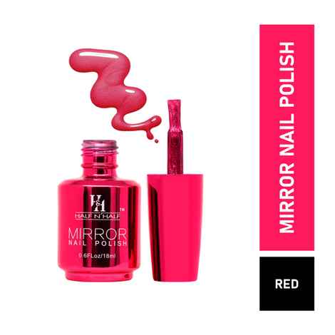 Buy Half N Half Mirror Nail Polish, B-Red (18 ml) - Purplle