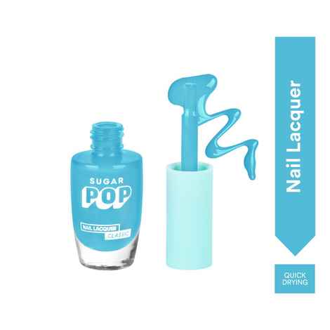 Buy SUGAR POP Nail Lacquer – 03 Aqua Babe (Ice Blue) | Dries in 45 seconds | Chip-resistant | Glossy Finish | High Shine | Nail Polish for Women - Purplle