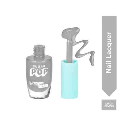 Buy SUGAR POP Nail Lacquer - 20 Silver Crown (Grey) 10 Ml - Dries In 45 Seconds - Quick-Drying, Chip-Resistant, Long-Lasting. Glossy Finish High Shine Nail Enamel/Polish For Women. - Purplle