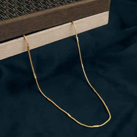 Buy Fashion Frill Designer Golden Chain Thin Light Weighted Gold Plated Gold Chain For Men Boys Women 28 Inches For Women and Girls - Purplle