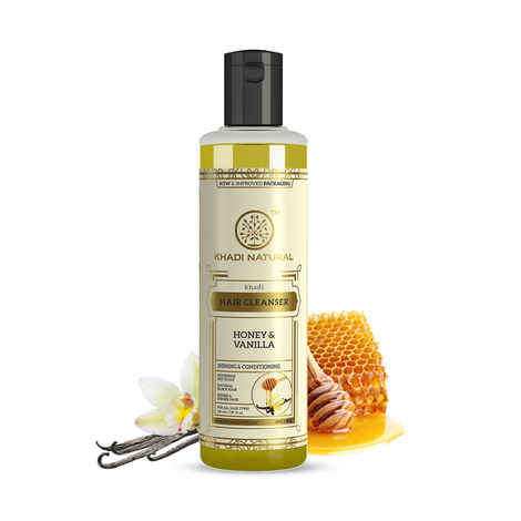 Khadi Natural Honey & Vanilla Hair Cleanser | Nourishes Dry Scalp - (210 ml)