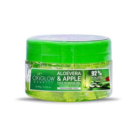 Buy OxyGlow Herbals Aloevera & Apple Face Massage Gel,50 gm, Soothes& Cleans - Purplle