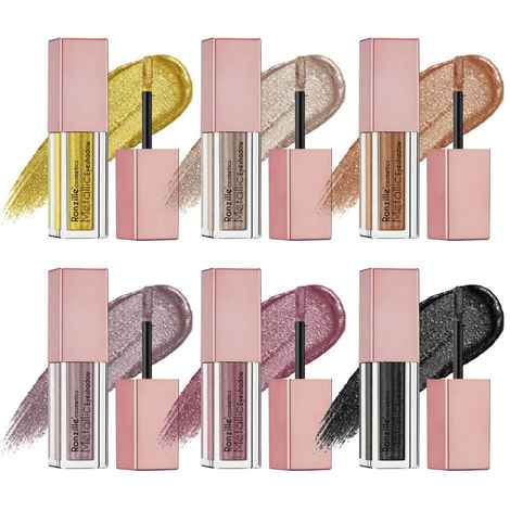 Buy Ronzille Liquid Metallic Eyeshadow Pack of 6 - Purplle