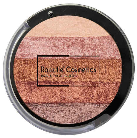 Buy Ronzille Shimmer Baked Blusher and Brick Highlighter - 01 - Purplle