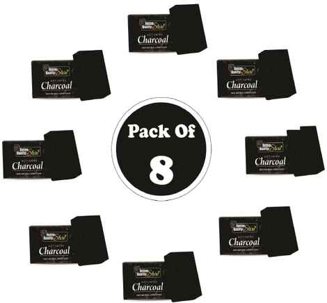 Buy Online Quality Store Activated Charcoal Soap for face and Body Wash 8 x 100 gm |Activated Charcoal Bath Soap for Deep Clean|bath Soap|Chemical Free {Charcoal_soap_8} - Purplle