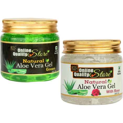 Buy Online Quality Store Aloe Vera Gel - 400 gm (Set of 2) |Non-Toxic Aloe Vera Gel for Acne, Scars, Glowing & Radiant Skin Treatment{alovera_w_200_g_200} - Purplle