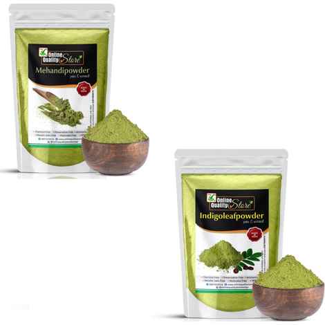 Buy Online Quality Store Hair Colour Powder Combo - 300 g (Set of 2)|Organic Indigo Powder | Indigofera Tinctoria | Natural Hair Colorant Black/Brown Hair & Beard |mehandi {indigo_150_mehendi_150} - Purplle