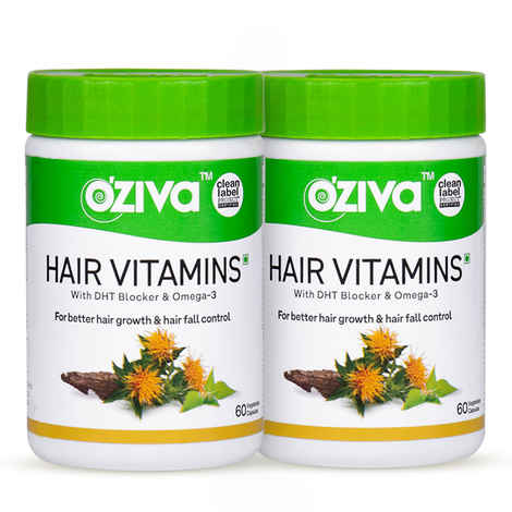 Oziva Hair Vitamins With Hair Vitamin Blend- Pack Of 2(60 capsules each)