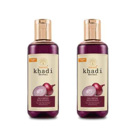 Buy Vagad's Khadi Herbal Gramodaya Red Onion Shampoo 210 ml | Anti-Hair fall | Parabens free | Silicon Free - Purplle