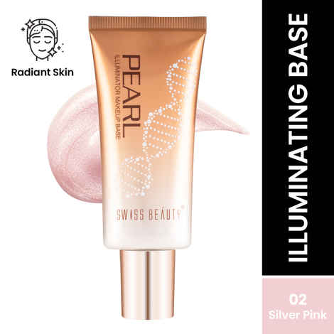 Buy Swiss Beauty Pearl Illuminator Makeup Base - Silver-Pink (35 g) - Purplle