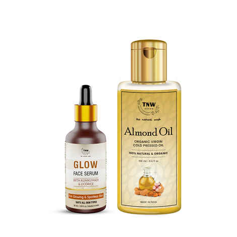 Buy Combo of 2- Almond Oil 100ml & Glow Face Serum 30ml - Purplle