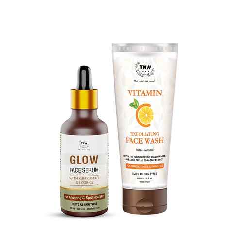 Combo of 2- Vitamin C Exfoliating Face Wash 100ml & Glow Face Serum 30ml