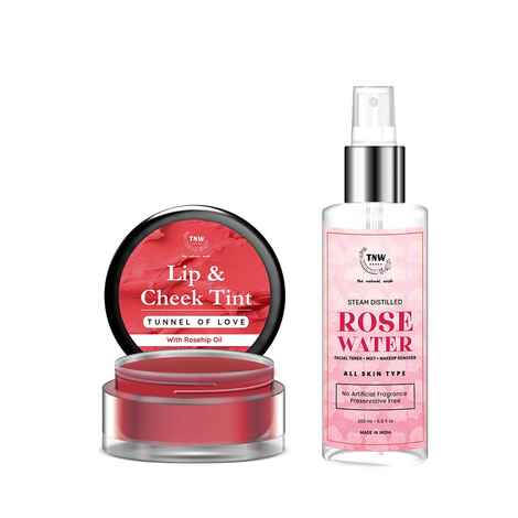 Buy Combo of 2- Tunnel Of Love Lip Tint 5gm & Rose Water Spray Bottle 200ml - Purplle