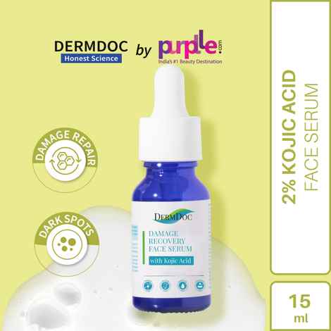 Buy DermDoc by Purplle Damage Recovery Face Serum with Kojic Acid (15ml) | For All Skin Types | Anti Blemish Serum, kojic acid serum | fairness serum | skin brightening serum | damage recovery serum - Purplle