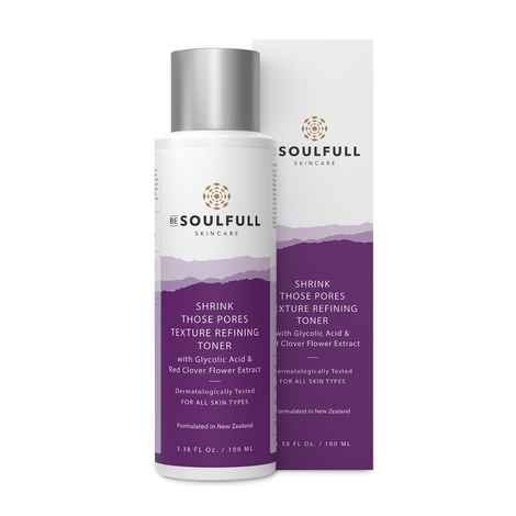 Buy Be Soulfull texture Refining Toner With Glycolic Acid, Mandelic Acid, Red Clover Flower Extract & Lavender Oil I Exfoliates, Refines Texture & Unclogs Open Pores | Oily, Acne Prone, Sensitive & Normal Skin I 100 ml - Purplle