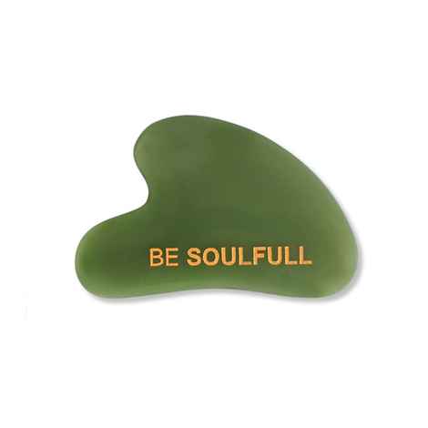 Buy Be Soulfull Gua Sha - Natural Green Jade Face Massaging Stone |Messager for face, neck, under eye in a magnetic storage box I For Men & Women 1 Pc - Purplle