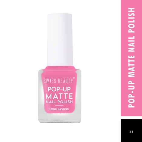 Buy Swiss Beauty POP-UP Matte Nail Polish 41 Pink (10 ml) - Purplle