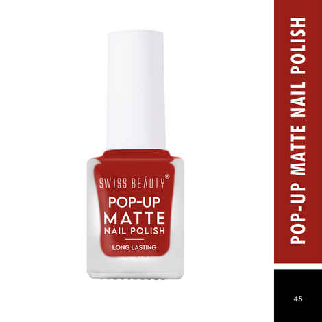 Buy Swiss Beauty POP-UP Matte Nail Polish 45 Red (10 ml) - Purplle