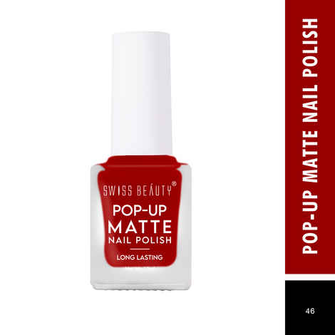 Buy Swiss Beauty POP-UP Matte Nail Polish 46 Red (10 ml) - Purplle