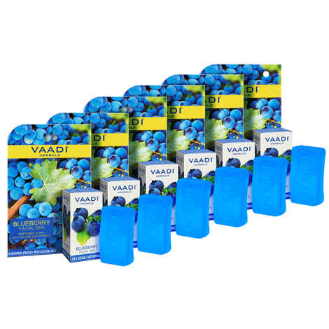 Buy Vaadi Herbals Super Value Pack Of Blueberry Facial Bars With Extract Of Mint (5+1)(25 gm X 6) - Purplle