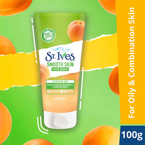 Buy St. Ives Apricot Smooth Skin Face Wash Cleanser for Oily Skin Deep Pore Cleansing with 100% Natural Extract & 2% Salicylic Acid 100g - Purplle