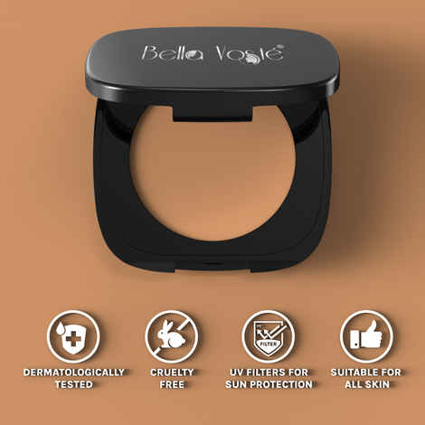 Bella Voste Compact Powder , Mattifies Skin, Shine Control & Oil Absorbing Formula, UV Filters for SUN Protection, Shade - HD10 - COFFEE - 9 gm