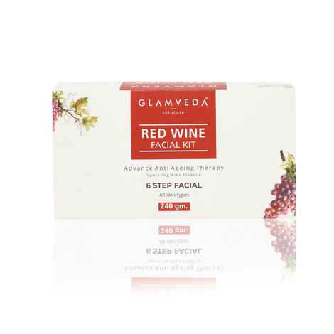 Buy Glamveda Red Wine Advance Anti Ageing Facial Kit (240 gm) - Purplle