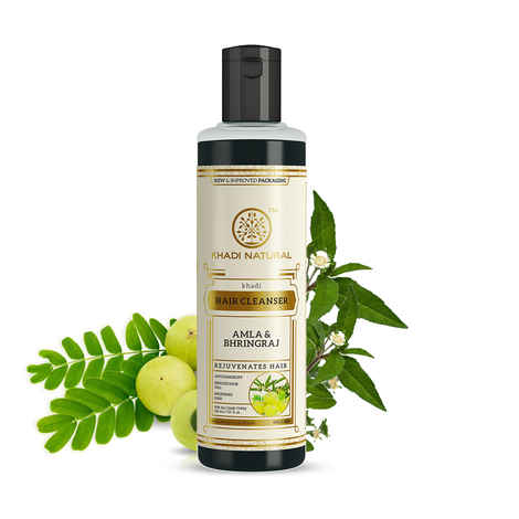 Khadi Natural A mla & Bhringraj Herbal Hair Cleanser | Scalp & Hair cleanser - 210 ml