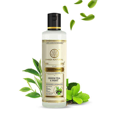 Buy Khadi Natural Green Tea & Mint Body Wash| Soft & Smooth Skin| SLS & Paraben Free (210 ml) - Purplle