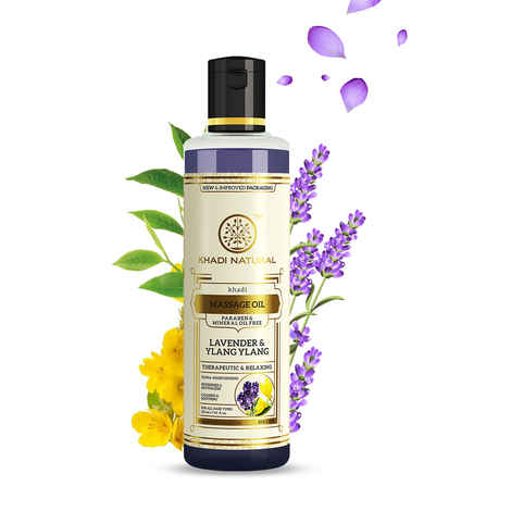 Buy Khadi Natural Lavender & Ylang Ylang Massage Oil| Nourishes & Revitalizes - (210 ml) - Purplle
