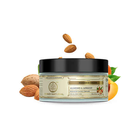 Buy Khadi Natural Almond & Apricot Herbal Massage Cream| Reduce Dark Circles - (50gm) - Purplle