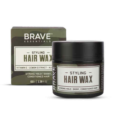 Buy Brave Essentials Styling Hair Wax | 100ml |Strong Hold; Shiny, Conditioned Hair - Purplle