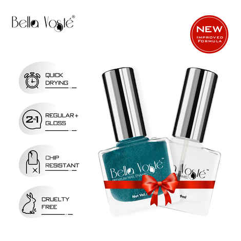 Buy Bella Voste Nail Paints Lyrical Gem (9 ml) + Top Coat (9 ml) l Quick Drying l Chip Proof Formula l Long Lasting l Cruelty Free - Purplle