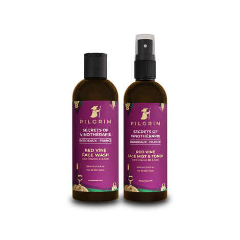 Pilgrim Red Vine Youthful Glowing Skin Regime | Glowing & Clear Skin (Pack of 2)
