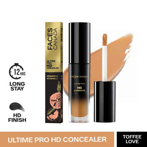 FACES CANADA Ultime Pro HD Liquid Concealer - Toffee Love 04, 3.8ml | Natural Matte Finish | 12HR Long Stay | Covers Dark Circles, Puffiness, Blemishes | Blends Easily | Orange & Vitamin C Enriched