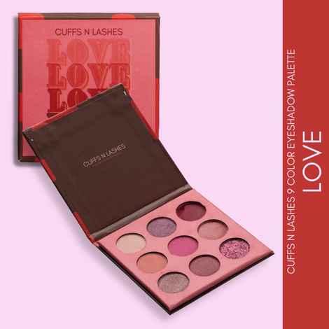 Cuffs N Lashes 9 Color Eyeshadow Palette, Love - 18 gm