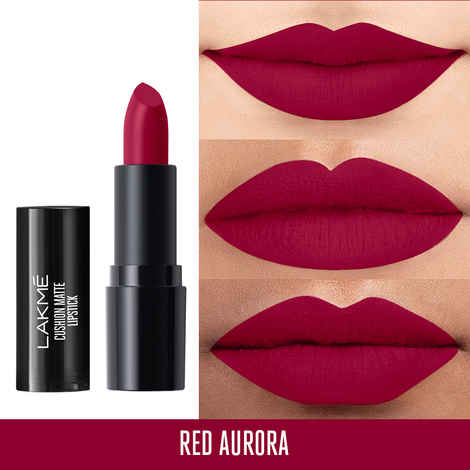 Buy Lakme Cushion Matte Lipstick, Red Aurora, 4.5 gm - Purplle