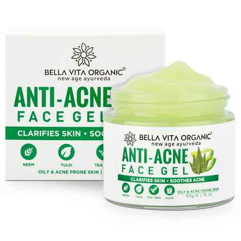 Buy Bella Vita Organic Anti Acne Cream Gel & Pimple Face Gel with Neem, Tulsi & Aloe Vera (50 g) - Purplle
