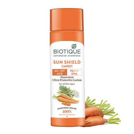 Buy Biotique Sun Shield Carrot 40+Spf Sunscreen Lotion (190 ml) - Purplle
