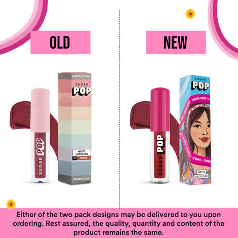 Buy SUGAR POP Matte Lipcolour 18 Maple - 1.6 ml - Richly Pigmented | Super Matte | Lasts 8+ hours | Non-Drying - Purplle