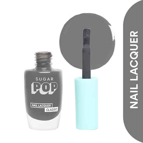 Buy SUGAR POP Nail Lacquer - 28 Ash Clash (Dark Grey) – 10 ml - Dries in 45 seconds - Quick-drying, Chip-resistant, Long-lasting. Glossy high shine Nail Enamel/Polish for women. - Purplle