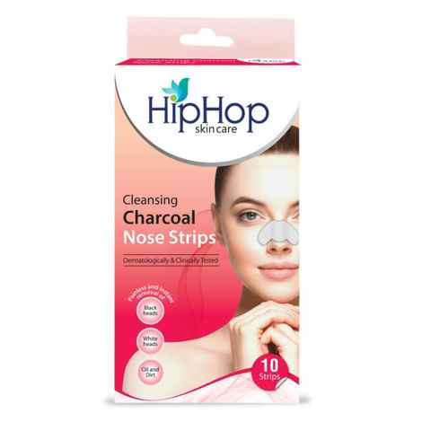Buy HipHop Skincare Cleansing Charcoal Nose Strips for Women - Blackhead Remover,White Heads & oil And dirt  (10 Strips) - Purplle