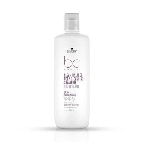 Buy Schwarzkopf Professional Bonacure Clean Balance Deep Cleansing Shampoo with Tocopherol | For All Hair Types | 1L - Purplle