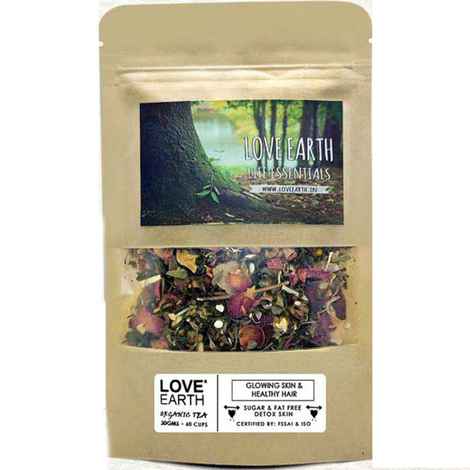 Buy Love Earth GLOWING SKIN AND HEALTHY HAIR GREEN TEA 30 gm - Purplle
