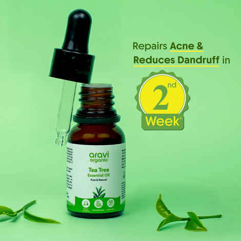 Buy Aravi Organic Tea Tree Essential Oil for Skin, Hair & Face | Acne Care, Dandruff Control | 100% Pure, Natural & Undiluted | Soothes Irritation & Promotes Healthy Scalp | For Men & Women – 15 ml - Purplle