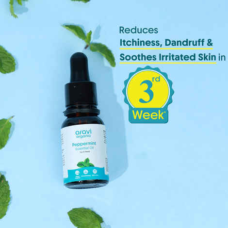 Buy Aravi Organic Peppermint Essential Oil for Skin & Hair | Promotes Hair Growth, Controls Hair Fall, Nourishes Scalp | 100% Pure, Natural & Undiluted | Soothes Irritation & Strengthens Roots | For Men & Women – 15 ml - Purplle
