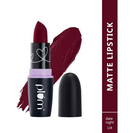Buy Plum Matterrific Lipstick | Highly Pigmented | Nourishing & Non-Drying |Date Night - 128 (Wine) - Purplle